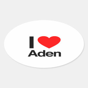 i love aden ovale sticker
