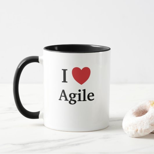 I Love Agile Quote Mok Project Manager Cadeauidee (Met donut)