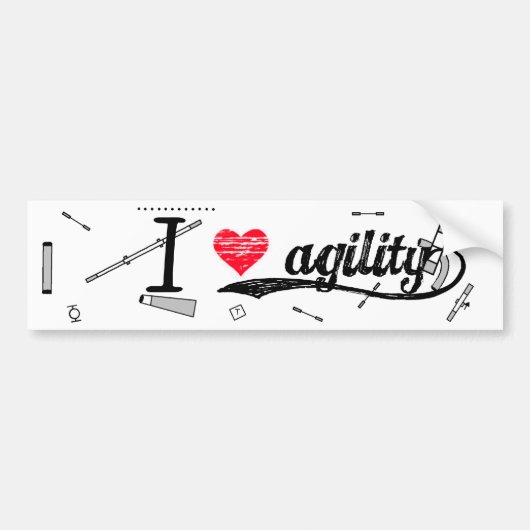 I Love Agility nRed Bumpersticker (Voorkant)