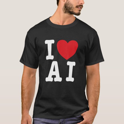 I Love AI - I Heart AI_1 T-shirt (Voorkant)