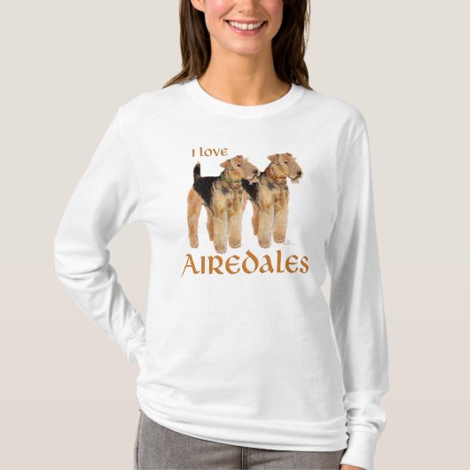 I Love Airedales T-shirt (Voorkant)