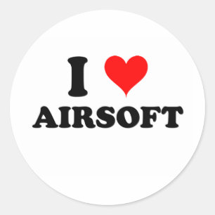 I Love Airsoft Ronde Sticker