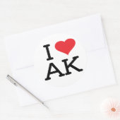 I Love AK - Heart - Sticker 6 pk (Envelop)