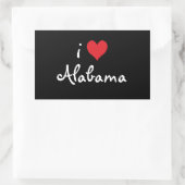 I Love Alabama Rechthoekige Sticker (Tas)