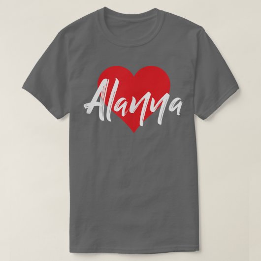 I Love Alanna Prénom Tshirt I Heart Nom (Design devant)