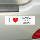 I Love Alaska Fly Shops Bumpersticker (Op auto)