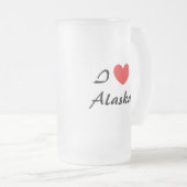 I Love Alaska Heart Typography Frosted Mug (Devant droit)