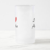 I Love Alaska Heart Typography Frosted Mug (Centre)