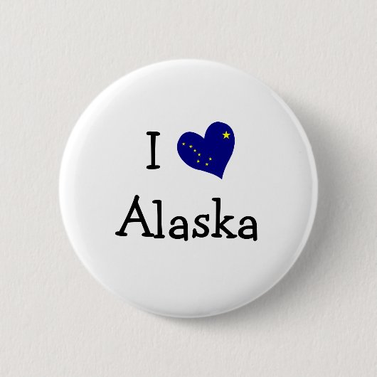 I Love Alaska Ronde Button 5,7 Cm (Voorkant)