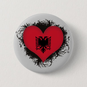  I Love Albanië Ronde Button 5,7 Cm
