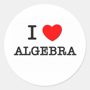 I Love Algebra Ronde Sticker