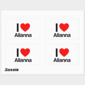 i love alianna rechthoekige sticker (Vel)