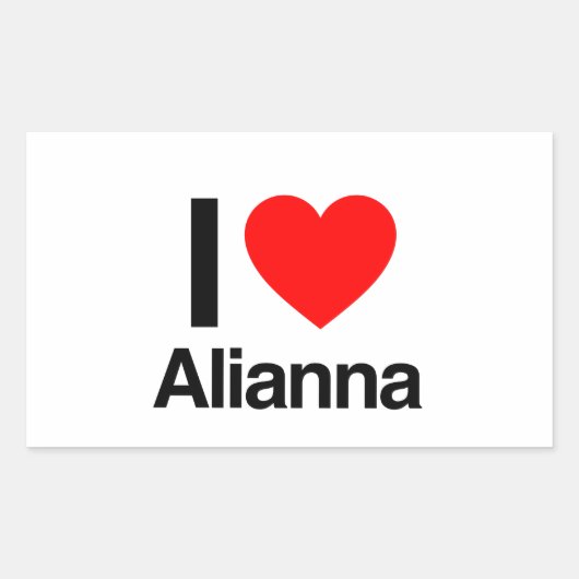 i love alianna rechthoekige sticker (Voorkant)
