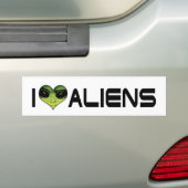 I Love Aliens Bumper Sticker (En voiture)
