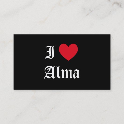 I Love Alma Visitekaartje (Voorkant)