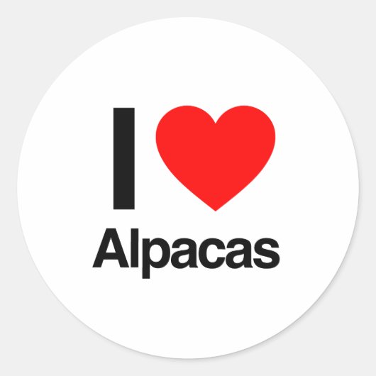 i love alpacas ronde sticker (Voorkant)