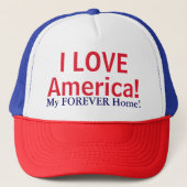 I Love America Casquette rouge blanc bleu (Devant)