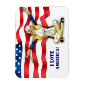 I Love America. Retro Pin-Up Magneet (Verticaal)