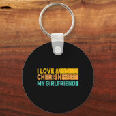 I Love &amp; Cherish My Girlfriend Romantic Relati Sleutelhanger (Voorkant)