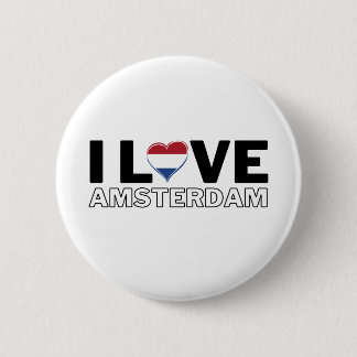 I LOVE AMSTERDAM - For real Amsterdam! Ronde Button 5,7 Cm