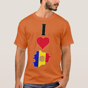 I Love Andorra Vertical I Heart Andorra Country Fl T-shirt