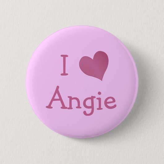 I Love Angie Ronde Button 5,7 Cm (Voorkant)