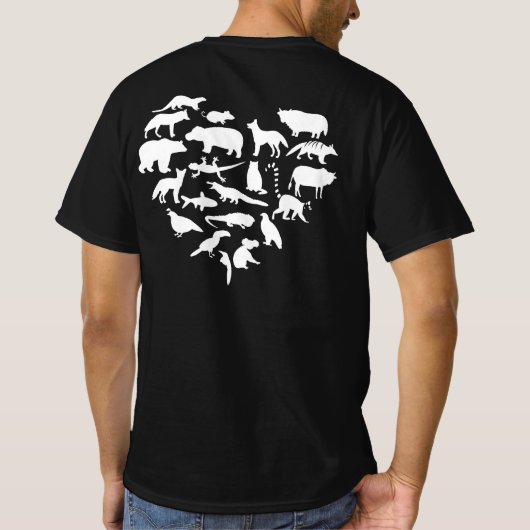 I Love Animals Zoo Keeper for Zoo Workers and Staf T-shirt (Achterkant)