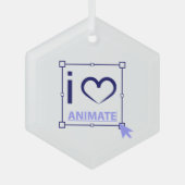 I Love Animate Glas Ornament (Voorkant)