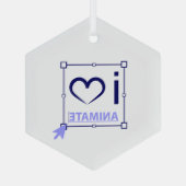 I Love Animate Glas Ornament (Achterkant)