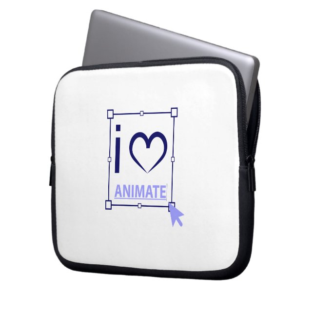 I Love Animate Laptop Sleeve (Voorkant Links)