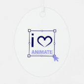 I Love Animate Metalen Ornament (Achterkant)
