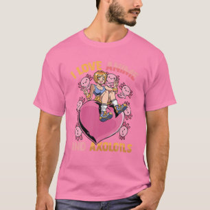 I Love Anime and Axolotls - Cute Kawaii Heart Girl T-shirt