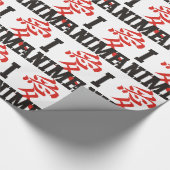 I Love Anime Negro Cadeaupapier (Hoek)