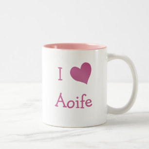 I Love Aoife Tweekleurige Koffiemok