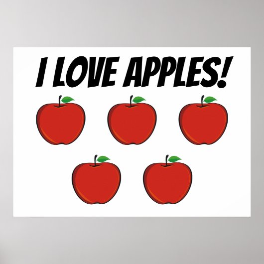 I Love Apples (5 appels) Poster (Voorkant)