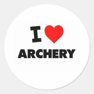 I Love Archery Ronde Sticker