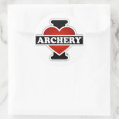 I Love Archery Ronde Sticker (Tas)