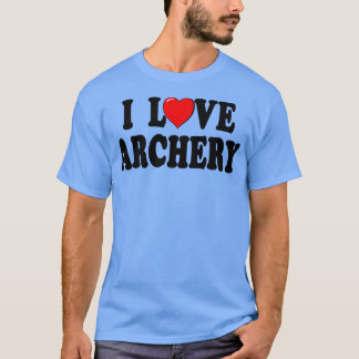 I Love Archery Typography Design T-shirt