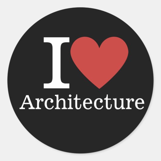 I ❤️ Love Architecture voor studenten / faculteit Ronde Sticker (Voorkant)