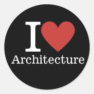 I ❤️ Love Architecture voor studenten / faculteit Ronde Sticker