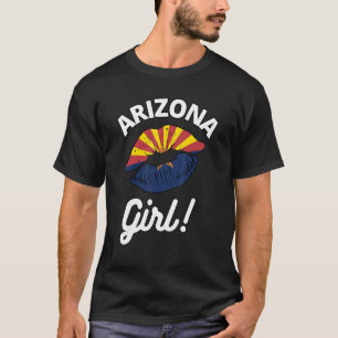 I Love Arizona Girl State Flag Kiss Lips AZ T-shirt