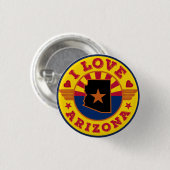 I Love Arizona State Map and Flag Ronde Button 3,2 Cm (Voorkant /achterkant)