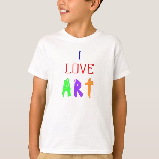I Love Art Kinderen Shirt (Voorkant)