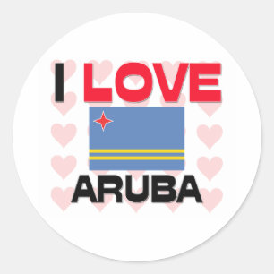I Love Aruba Ronde Sticker