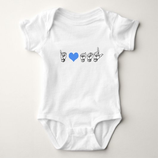 I Love ASL (American Sign Language) Baby Creeper Romper (Voorkant)