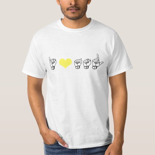 I Love ASL (American Sign Language) Basic T T-shirt (Voorkant)
