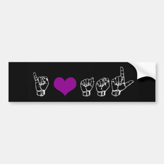 I Love ASL (American Sign Language) Bumpersticker
