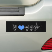 I Love ASL (American Sign Language) Bumpersticker (Op auto)