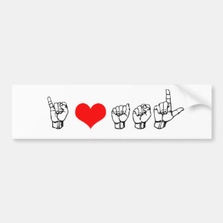 I Love ASL Bumpersticker