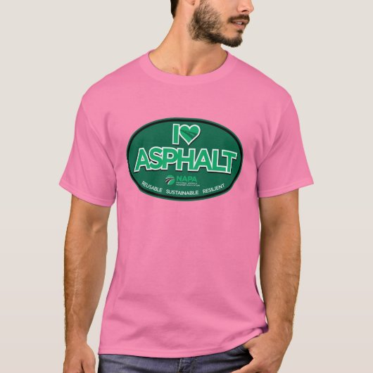 I Love Asphalt Mannen T-Shirt - Roze (Voorkant)